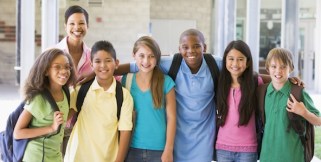 Student teacher with class.