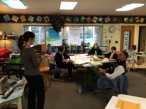 Members of 6th grade lesson study team plan research lesson