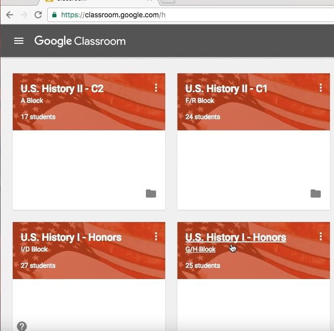 Google Classroom Example