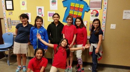 Students shared what they were learning on an Art Board in a common area of the school.