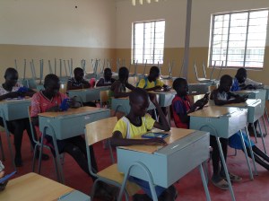 Students work with tablets to improve math and science fluency