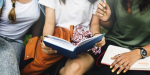 photo of a person reading a book